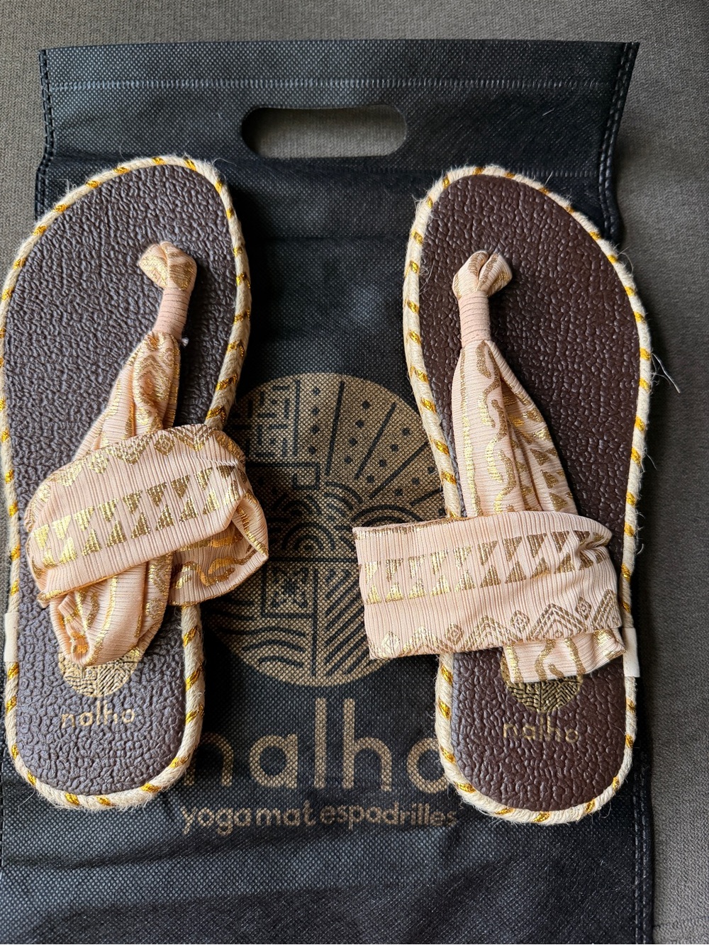 Nalho Sandals Ganika Inka Tan Yoga Mat Espadrilles Sz 9